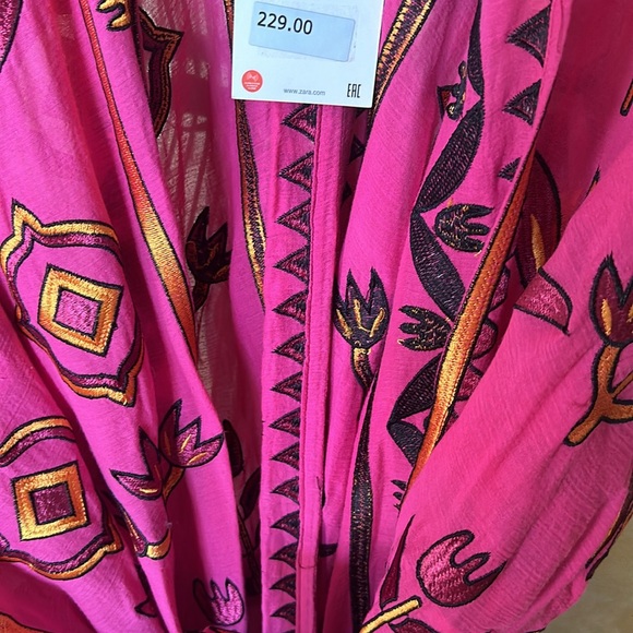 Zara kaftan embroidered cover up nwt cover up - Picture 4 of 5